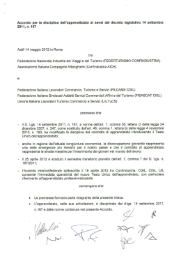 Accordo per la disciplina dell`apprendistato ai sensi del