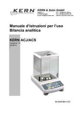 Manuale d`istruzioni per l`uso Bilancia analitica