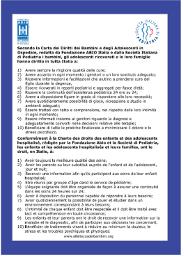 Secundo la Carte dei Diritti dei Bambini e dein