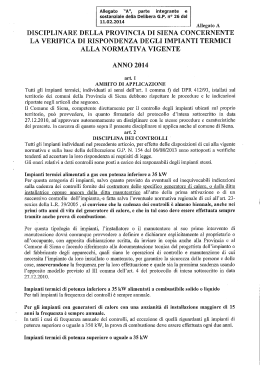 Disciplinare impianti termici 2014