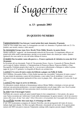 N 13, gennaio - Teatri di Vita