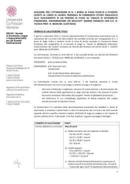 Esiti valutazione titoli 0.20 Mb - Università Ca` Foscari di Venezia