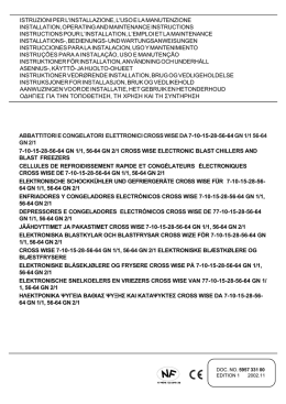 istruzioni per l`installazione, l`uso e la manutenzione installation