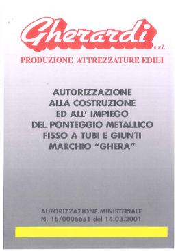 AUTORIZZAZIONE MINISTERIALE N. I 5/000665 I del I 4.03.2001