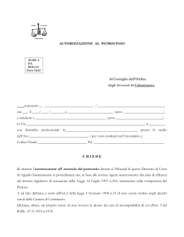 autorizzazione patrocinio - Ordine degli Avvocati di CALTANISSETTA