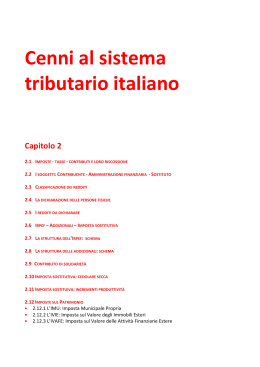 Cenni al sistema tributario italiano