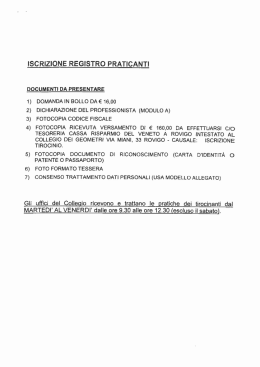 iscrizione registro praticanti documenti da presentale