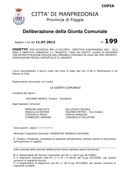 Testo delibera - Comune di Manfredonia