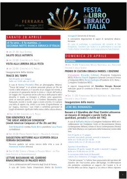 Programma Festa del libro ebraico in italia2012
