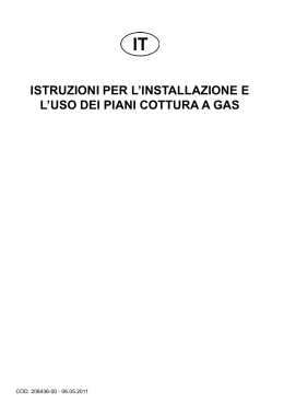 istruzioni per l`installazione e l`uso dei piani cottura a gas