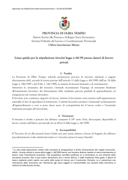 Linee guida per la stipulazione tirocini