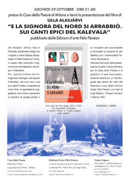 Comunicato st tr - La Casa della Poesia