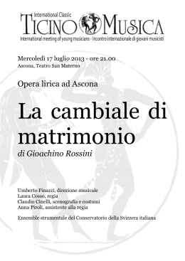 Opera lirica ad Ascona di Gioachino Rossini