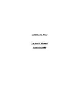 Curriculum Vitae - II Facolt&agrave; di Economia