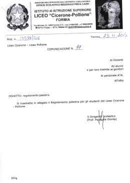 Regolamento palestra - Liceo Formia Cicerone