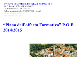 POF 2014-2015 - Istituto Comprensivo Mirano 2
