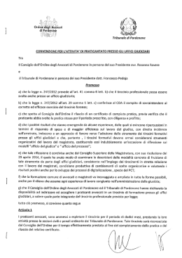 Convenzione per l`attività di praticantato presso gli Uffici Giudiziari