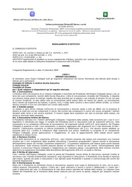 Regolamento d`Istituto 14 dicembre 2009