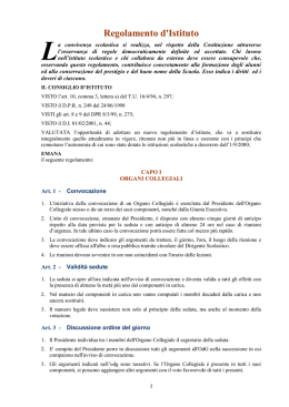 Regolamento d`Istituto