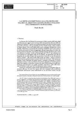 La critica schmittiana alla filosofia dei valori e il dibattito