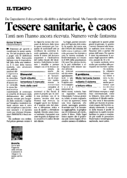 Tessere sanitarie, e caos - Fimmg