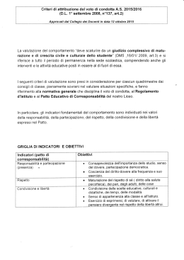 Criteri attribuzione voto in condotta