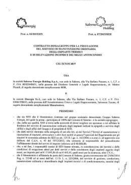 Contratto infragruppo per la prestazione del servizio di