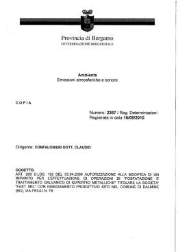 Determinazioni - Provincia di Bergamo