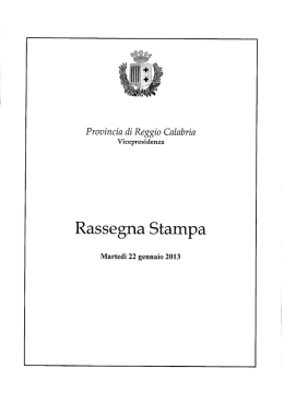 Rassegna Stampa - Giovanni Verduci