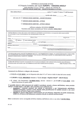 Domanda Iscrizione interni Europa