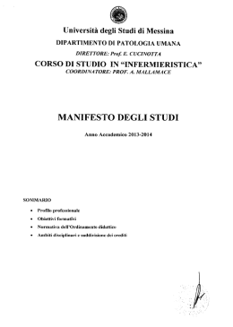 Manifesto degli studi infermieristica 2013 2014