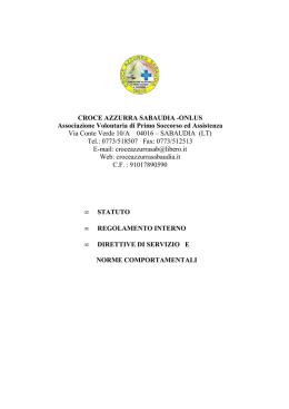 lo statuto - Croce Azzurra Sabaudia