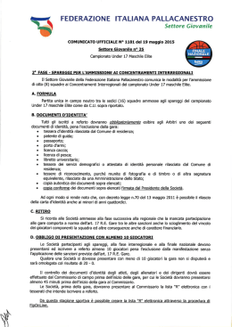 Page 1 _-i FEDERAZIONE ITALIANA PALLACANESTRO ` \ Settore