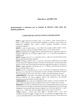 Decreto n. 49/DEC/US Autorizzazione a contrarre per la