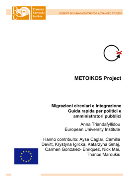 METOIKOS Guide for Policy Makers ITALIAN