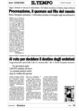 Il quorum sul filo del rasoio - Forum delle Associazioni Familiari