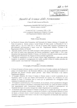 L.T. in Scienze Umane e Morali - Home Page