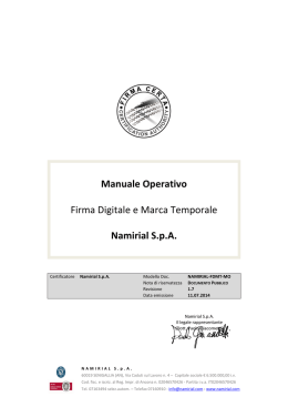 Manuale Operativo Firma Digitale e Marca Temporale Namirial S.p.A.