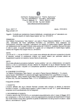 Istituto Comprensivo "Italo Calvino" Cod. Fisc. 93020690272 Cod