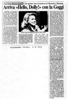 TRIESTE - La trentesima - Compagnia della Rancia