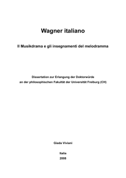 Wagner italiano. Il Musikdrama e gli insegnamenti del