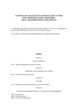 TERZIARIO, DISTRIBUZIONE E SERVIZI