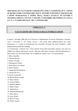 Verbali successivi - Universit&agrave; degli Studi di Trento