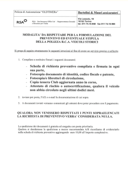 Modulistica OLD TIMER - Club Grifone Auto e Moto d`Epoca