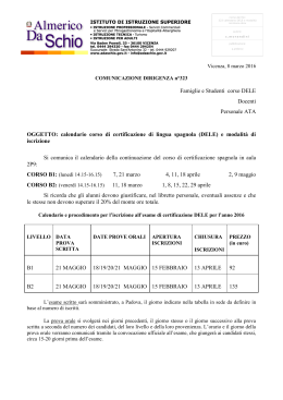 calendario corso di certificazione di lingua spagnola (DELE)