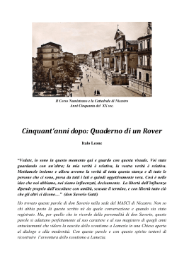 Italo Leone – Cinquant`anni dopo: Quaderno di un Rover