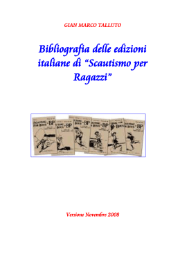 Bibliografia delle edizioni italiane di “Scautismo per Ragazzi”