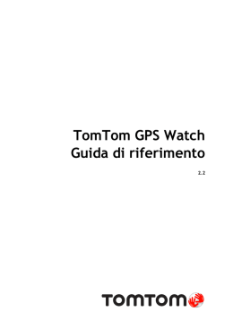 TomTom GPS Watch Guida di riferimento