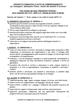 Patto di corresponsabilit&agrave;_Estratto del regolamento d`istituto
