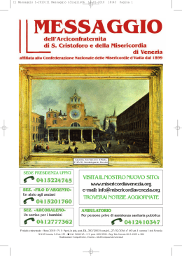 NEWS sodalizio - Misericordia Venezia
